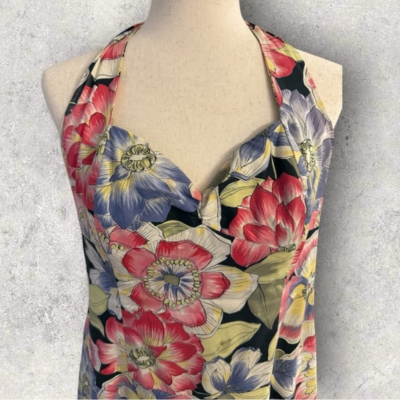 Jones New York | Colorful Floral Halter Sundress Size 10 - Picture 2 of 6